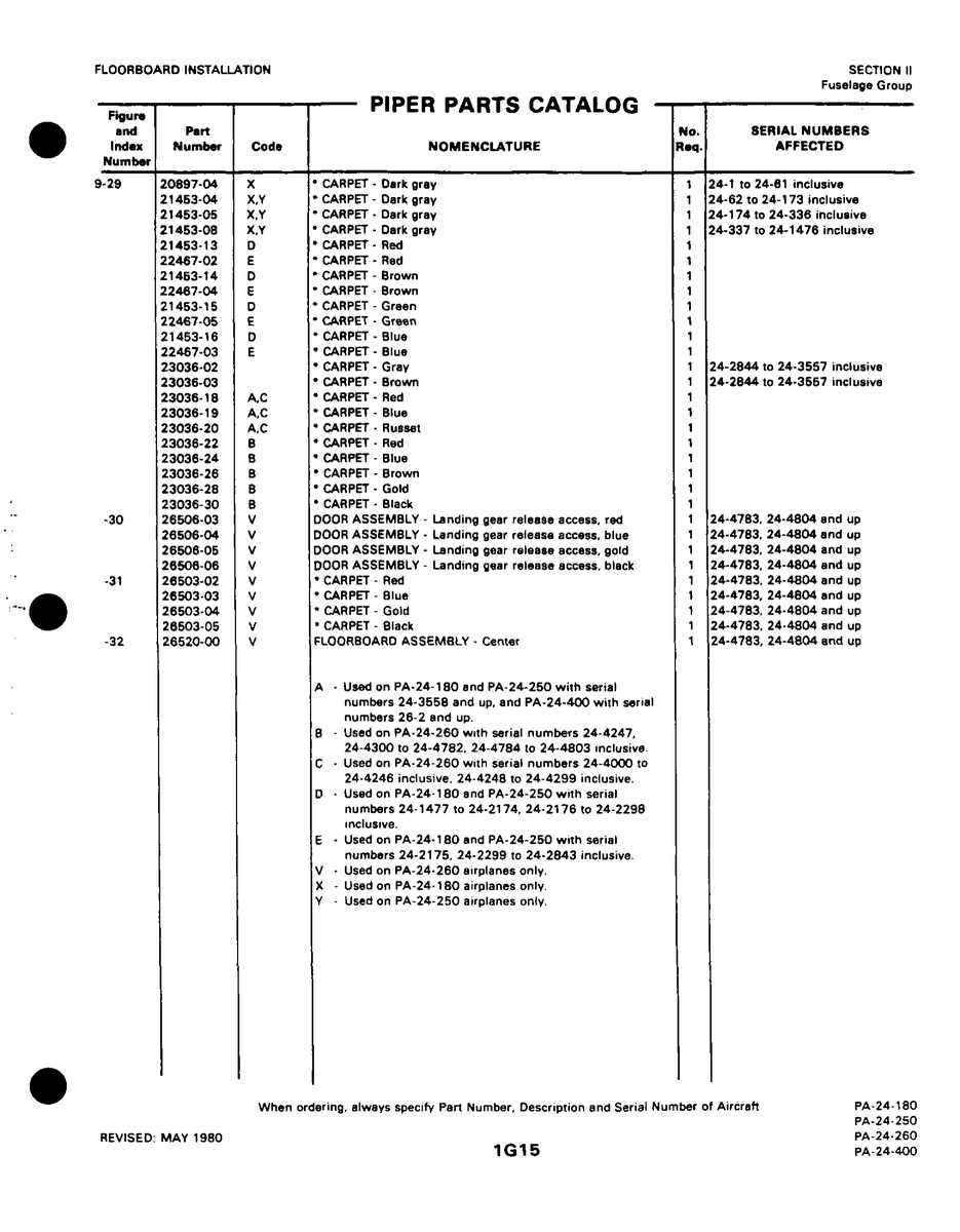 Aviation Part 21453-16 for Piper PA-32-260 Aircraft