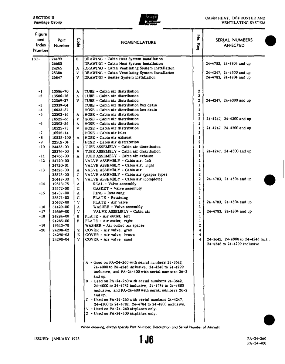 Aviation Part 25571-00 for Piper PA-32-260 Aircraft
