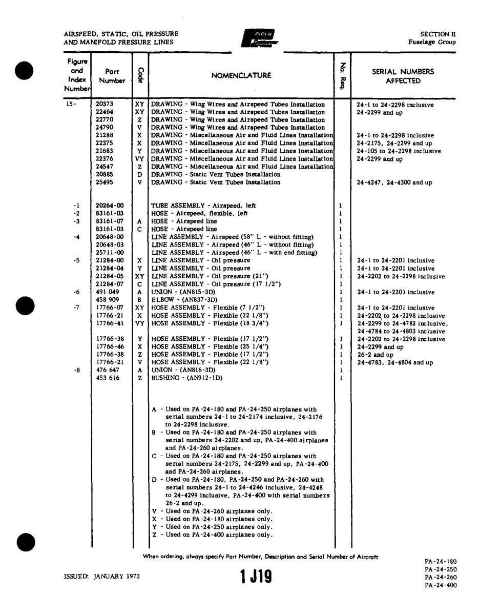Aviation Part 17766-07 for Piper PA-32-260 Aircraft
