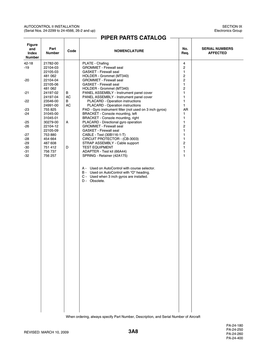Aviation Part 31045-00 for Piper PA-32-260 Aircraft