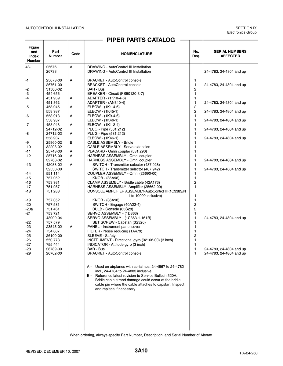 Aviation Part 26762-00 for Piper PA-32-260 Aircraft