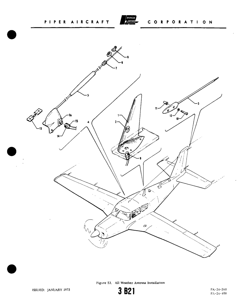 Aviation Part PA-24-2b0 for Piper PA-32-260 Aircraft