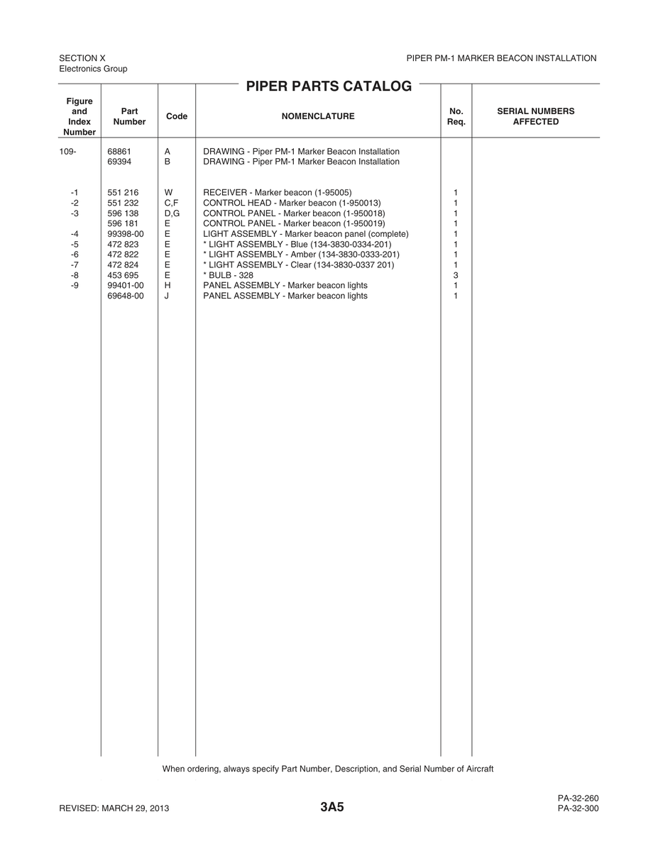 Aviation Part 69648-00 for Piper PA-32-260 Aircraft