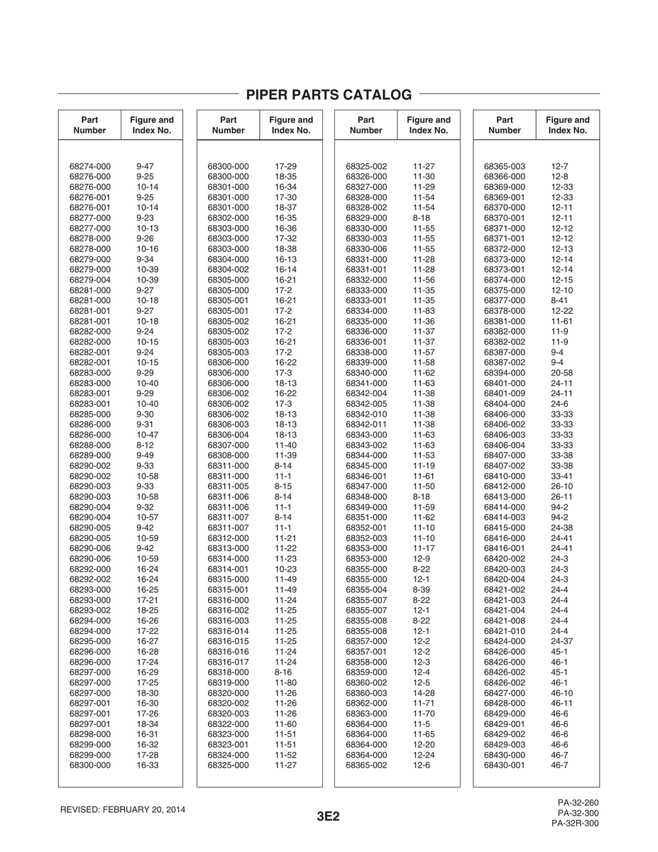 Aviation Part 68330-006 for Piper PA-32-260 Aircraft