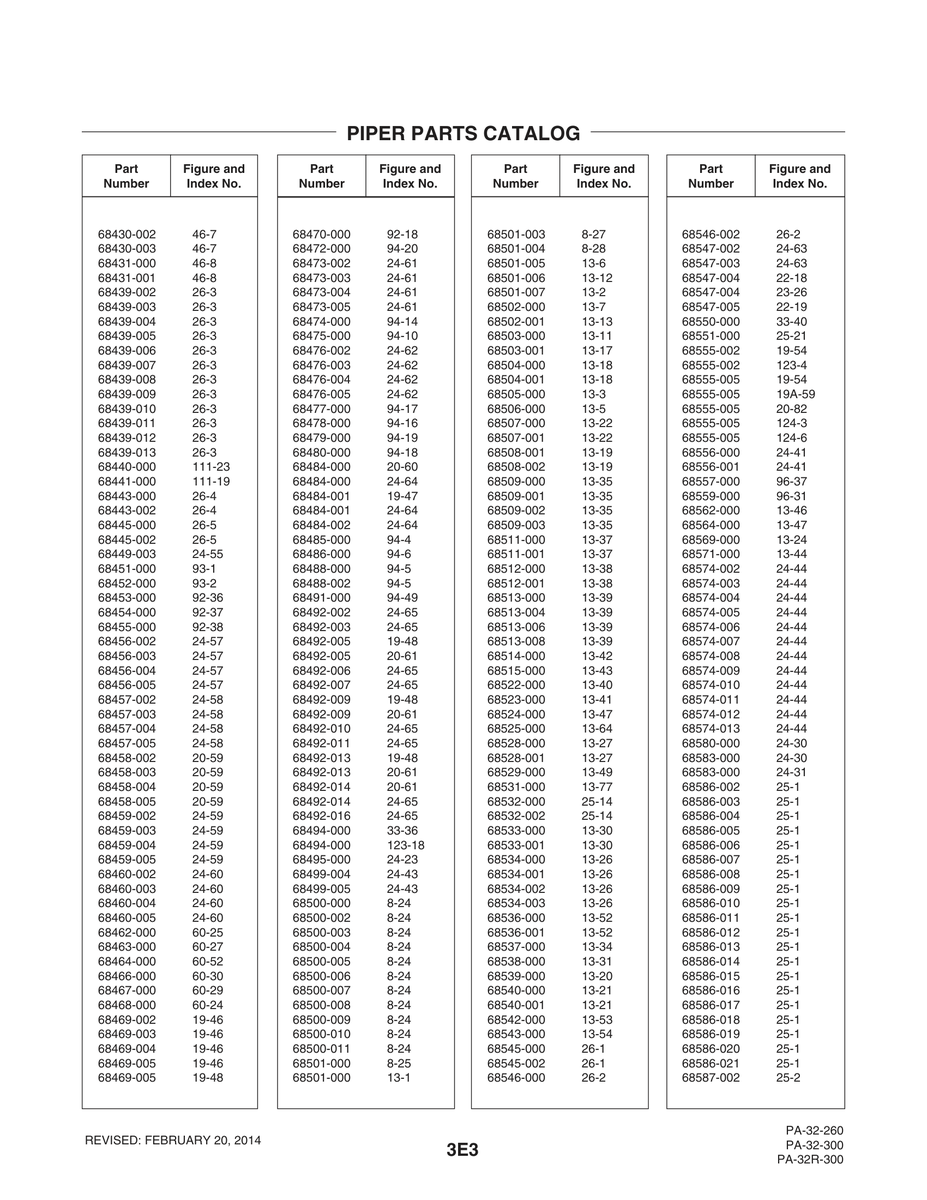 Aviation Part 68586-017 for Piper PA-32-260 Aircraft