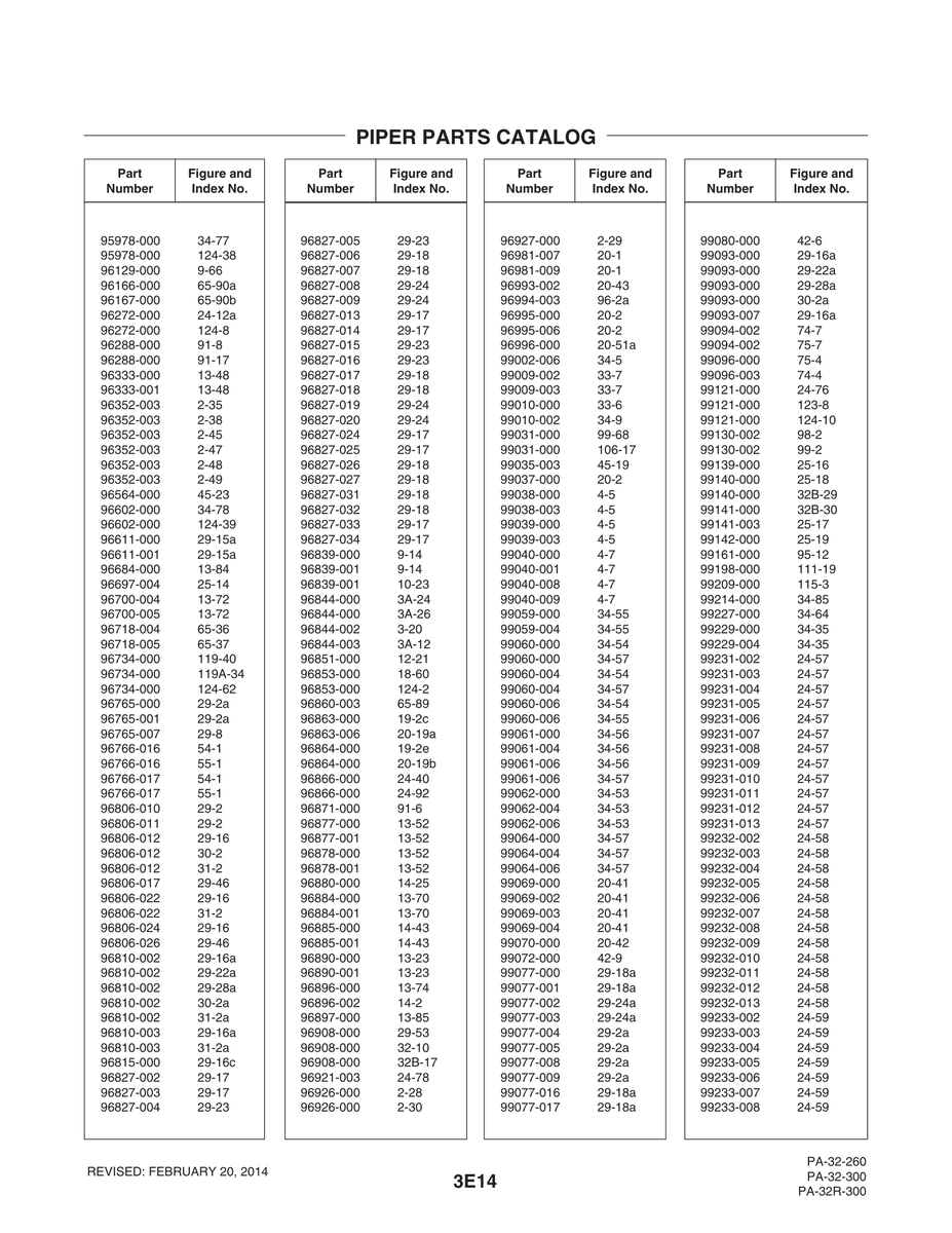 Aviation Part 99231-013 for Piper PA-32-260 Aircraft