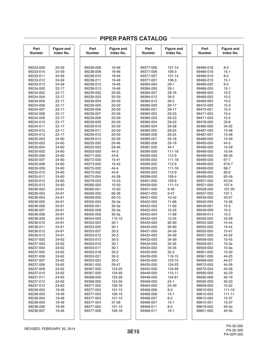 Aviation Part 99422-003 for Piper PA-32-260 Aircraft
