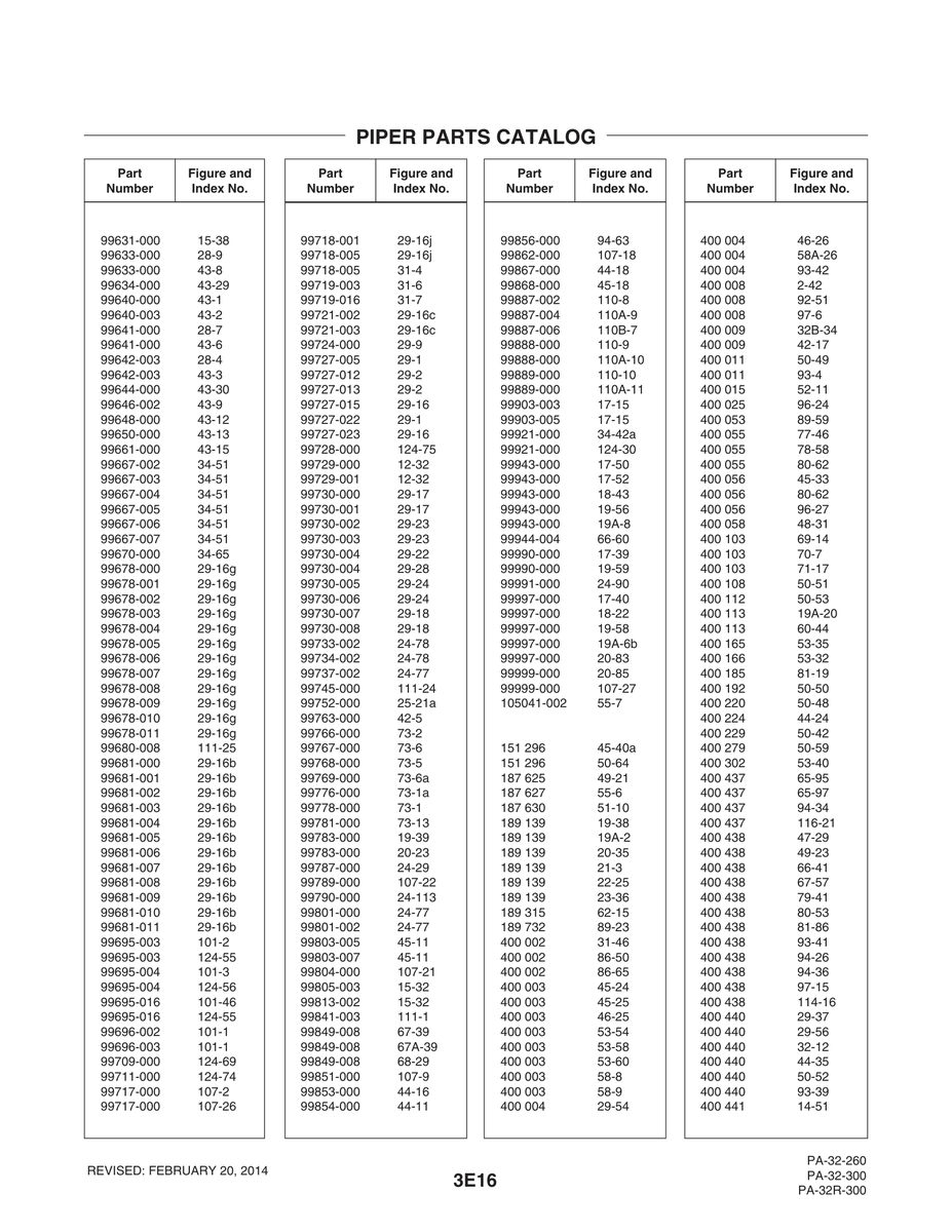 Aviation Part 99728-000 for Piper PA-32-260 Aircraft