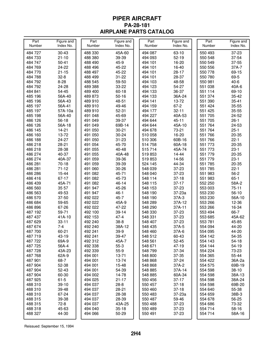 Aviation Part 57A-10a for Piper PA-28-181 Archer Aircraft