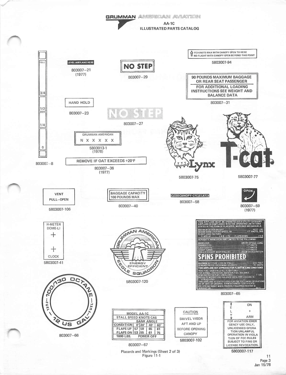 Aviation Part 803007-29 for American AA-1 Aircraft
