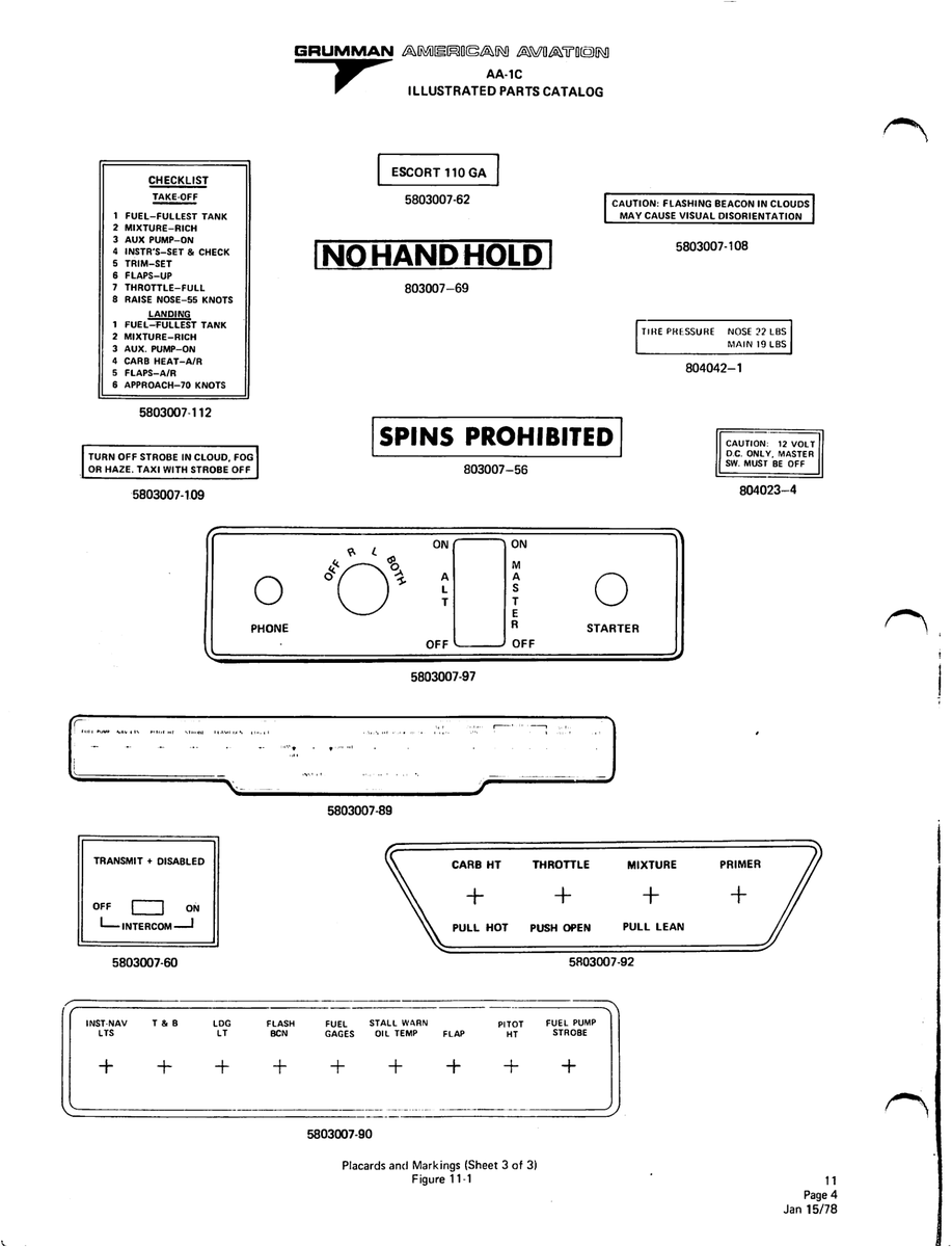 Aviation Part 5803007-60 for American AA-1 Aircraft