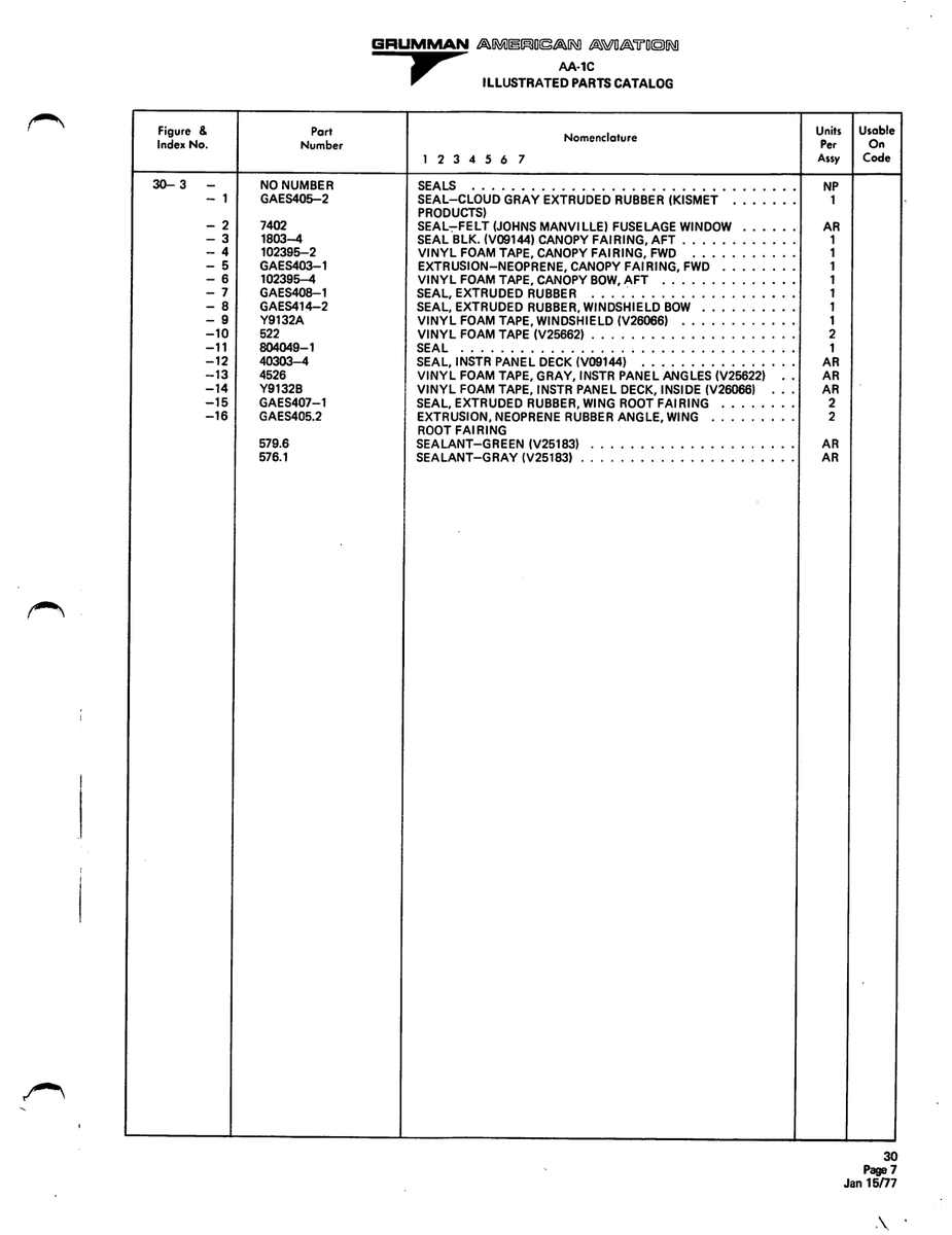 Aviation Part 804049-1 for American AA-1 Aircraft