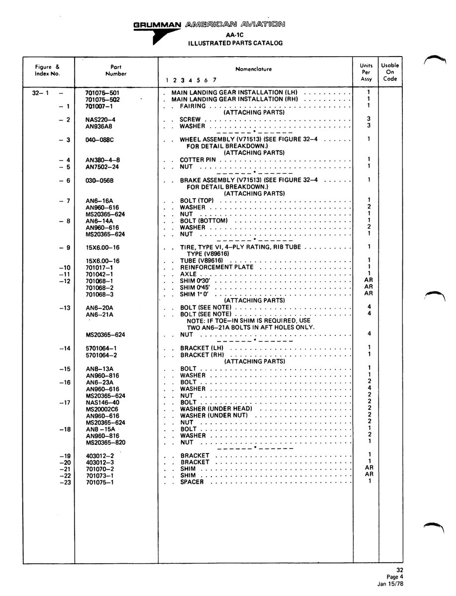 Aviation Part 040-088C for American AA-1 Aircraft