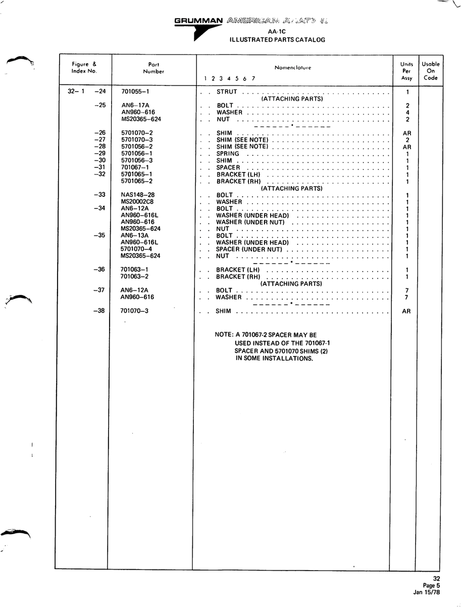 Aviation Part 5701070-4 for American AA-1 Aircraft