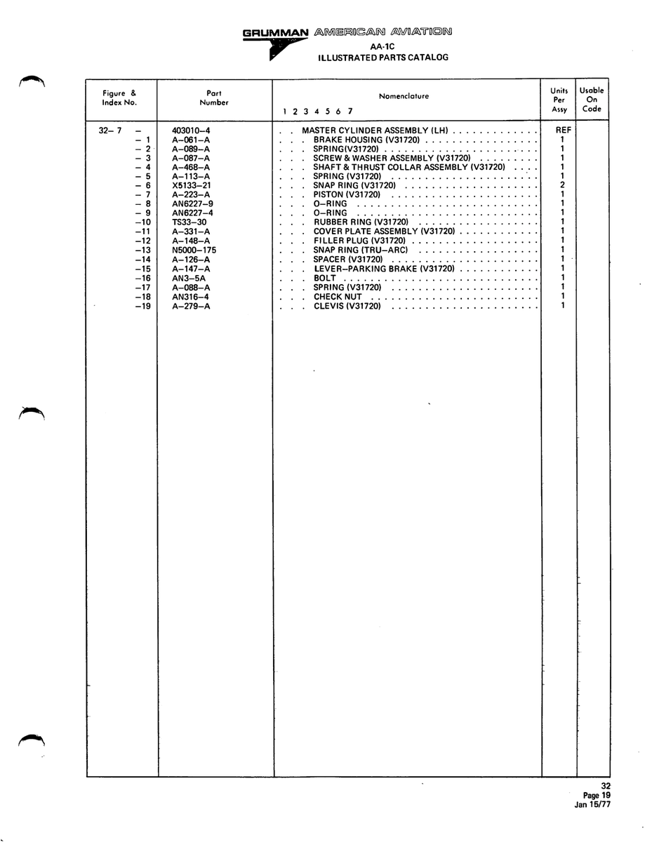 Aviation Part TS33-30 for American AA-1 Aircraft