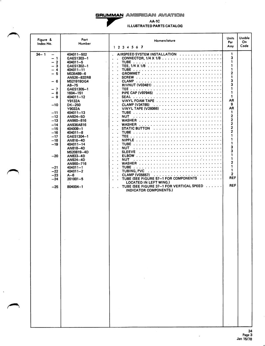 Aviation Part 404011-8 for American AA-1 Aircraft