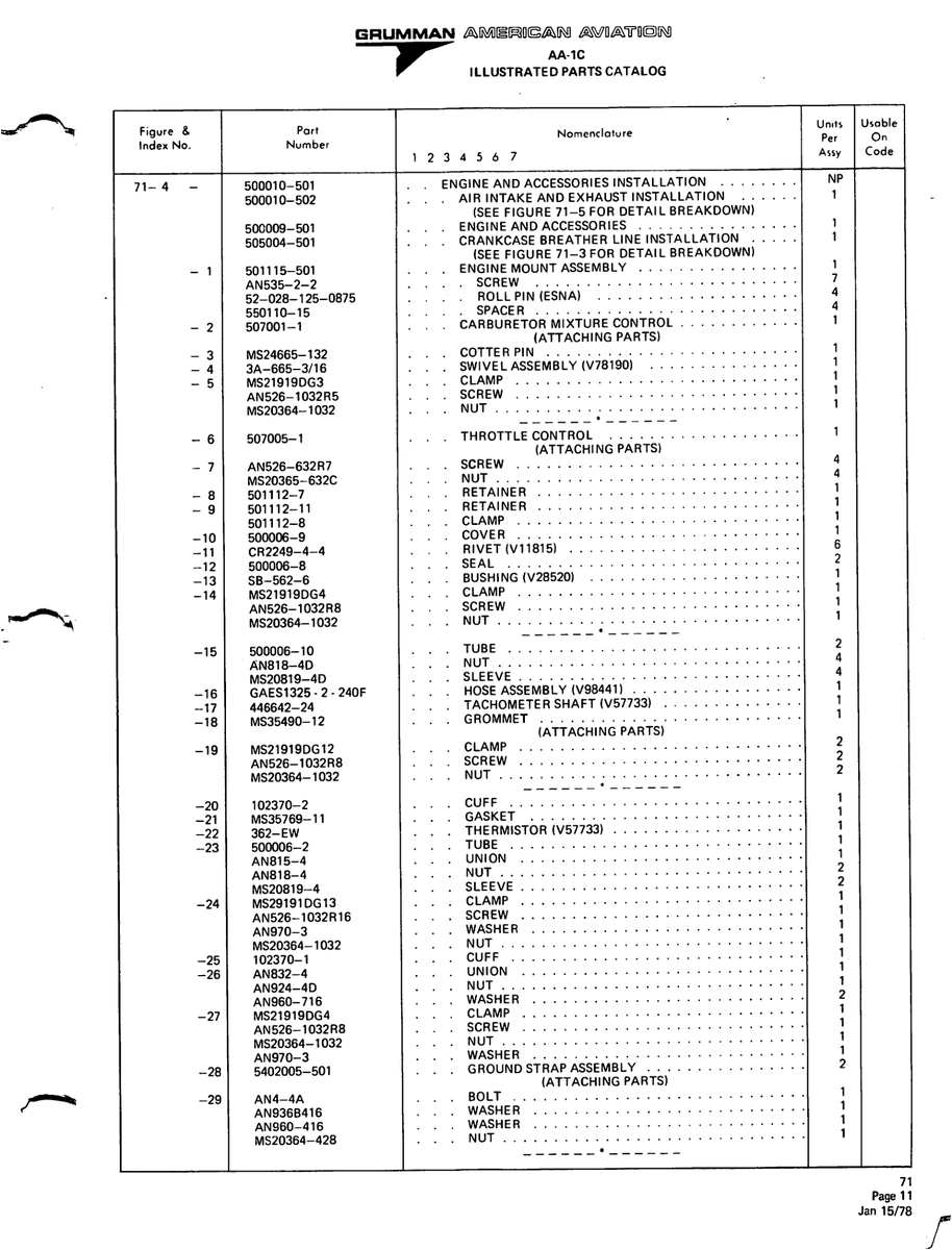 Aviation Part 102370-2 for American AA-1 Aircraft