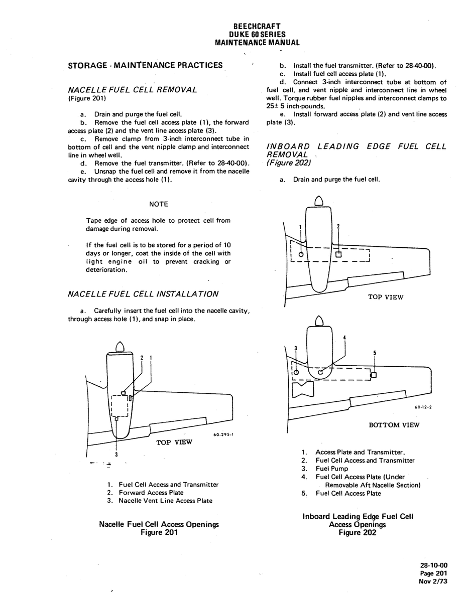Aviation Part 28-10-00 for Beechcraft 60 Aircraft