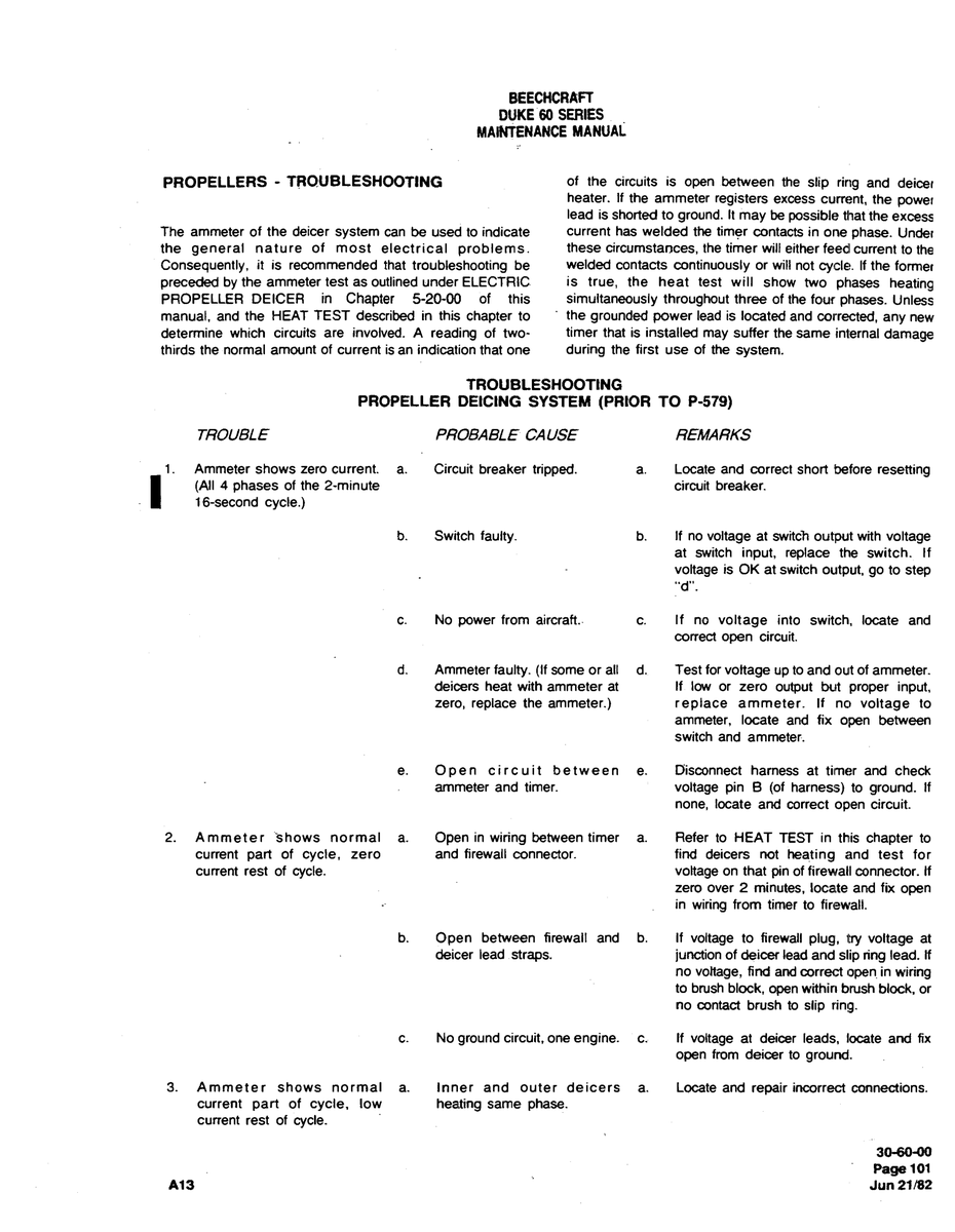 Aviation Part 5-20-00 for Beechcraft 60 Aircraft