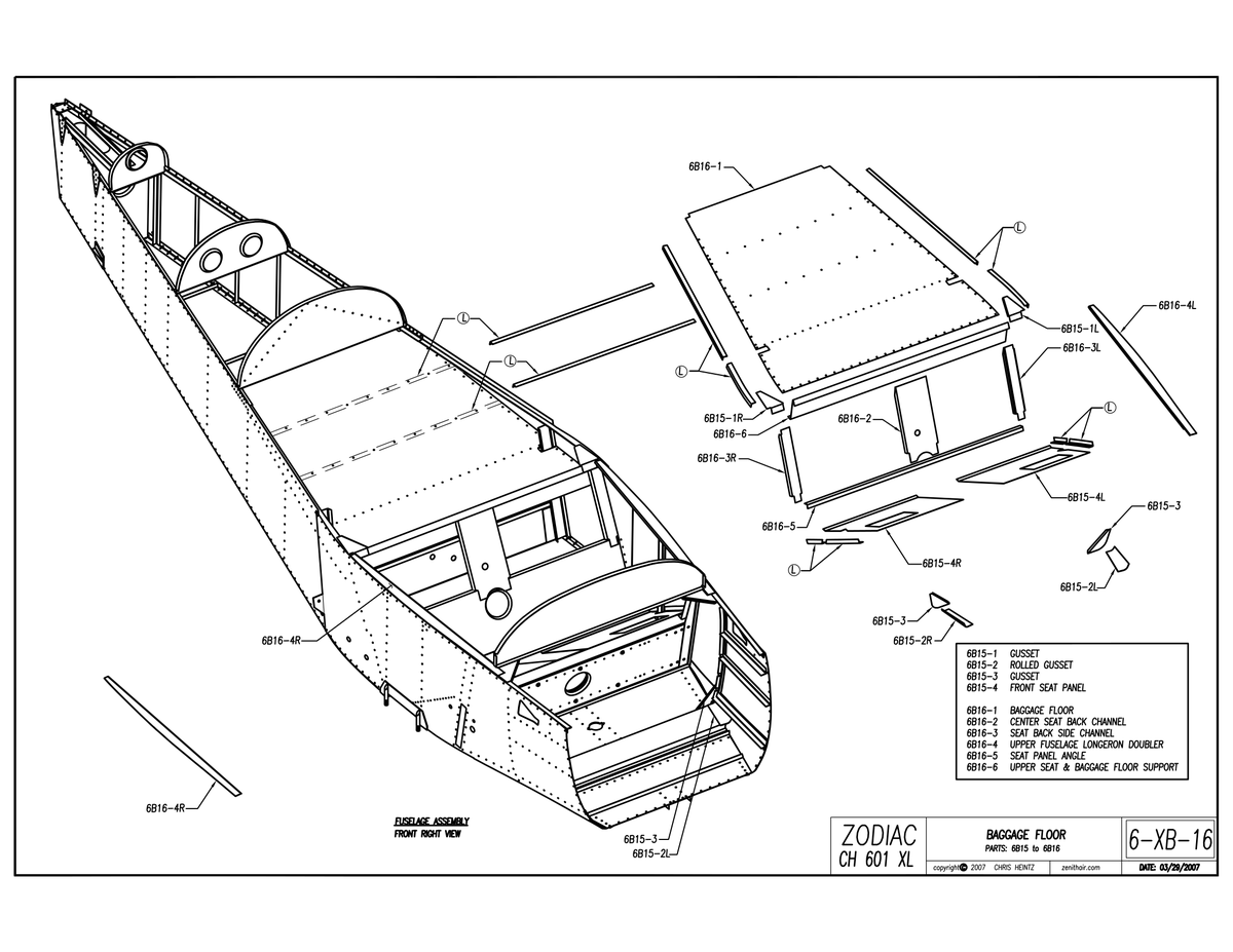 Aviation Part 6B16-4R for Zenith Zodiac Aircraft