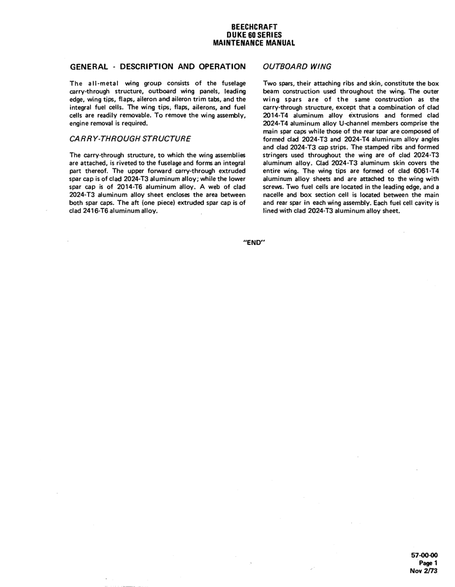 Aviation Part 2024-T3 for Beechcraft 60 Aircraft