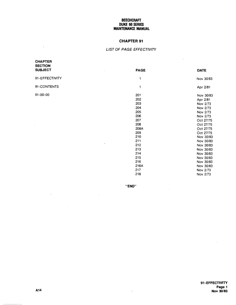 Aviation Part 91-00-00 for Beechcraft 60 Aircraft