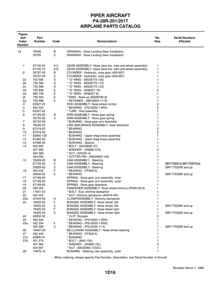 Aviation Part 35829-02 for Piper PA-28 Cherokee Aircraft