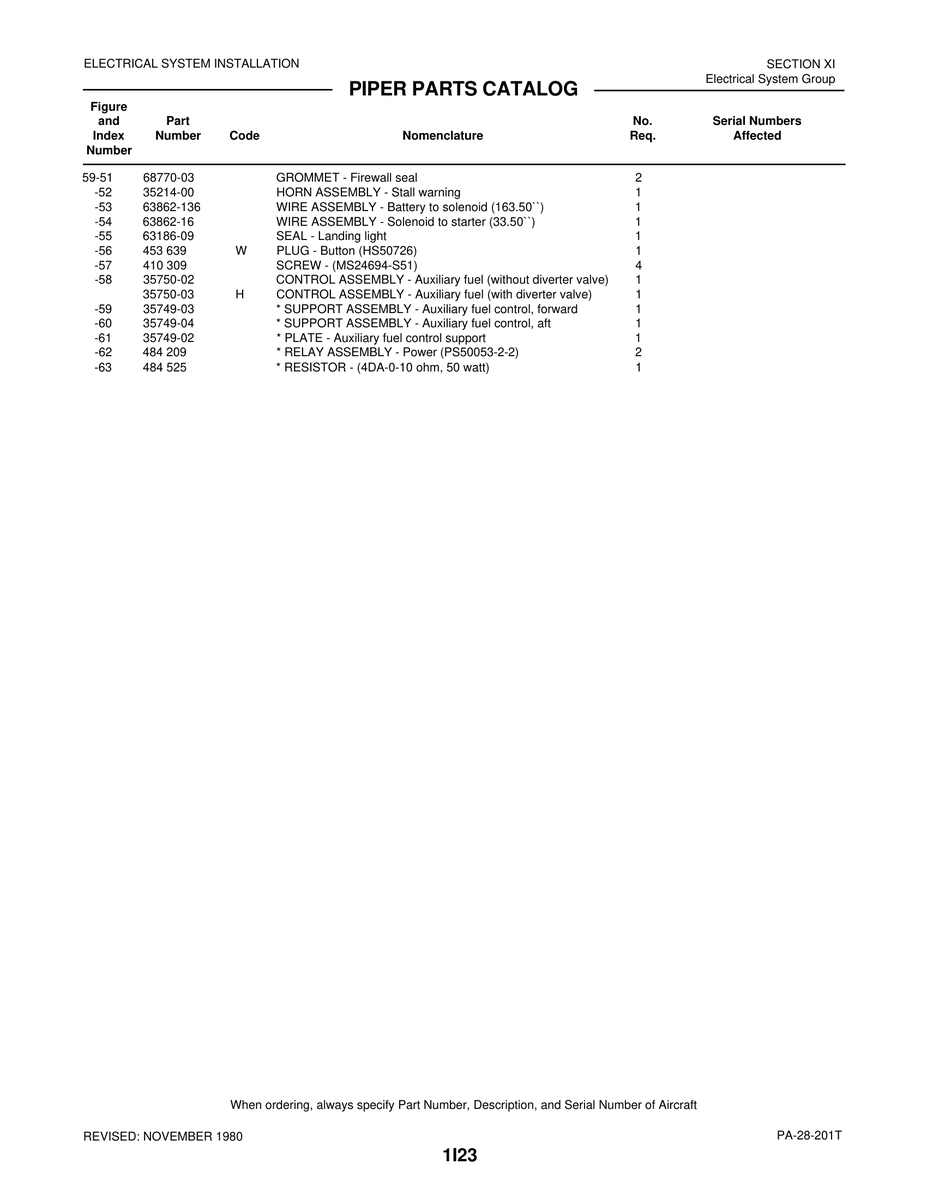 Aviation Part 35749-04 for Piper PA-28 Cherokee Aircraft