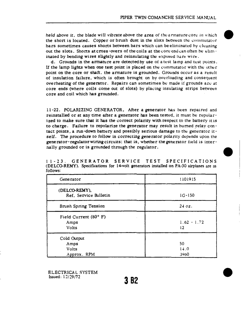 Aviation Part 1101913 for Piper PA-30 Twin Comanche Aircraft