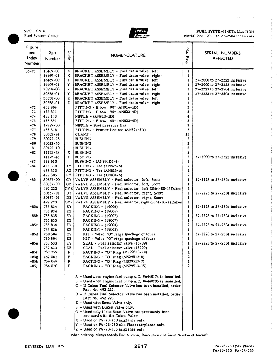 Aviation Part 80022-76 for Johnson Scorpion Too Aircraft