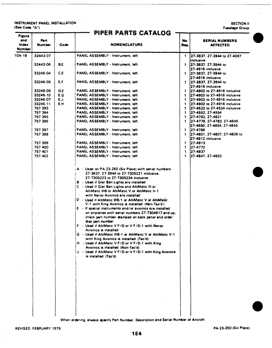 Aviation Part 32443-07 for Johnson Scorpion Too Aircraft