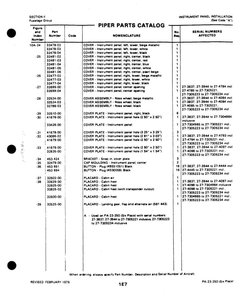 Aviation Part 32477-03 for Johnson Scorpion Too Aircraft