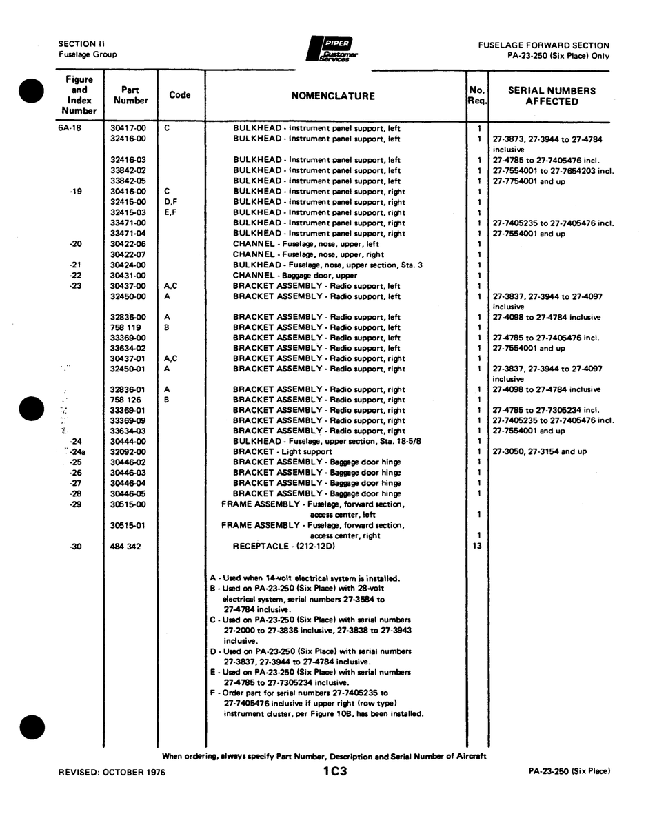 Aviation Part 30646-04 for Johnson Scorpion Too Aircraft