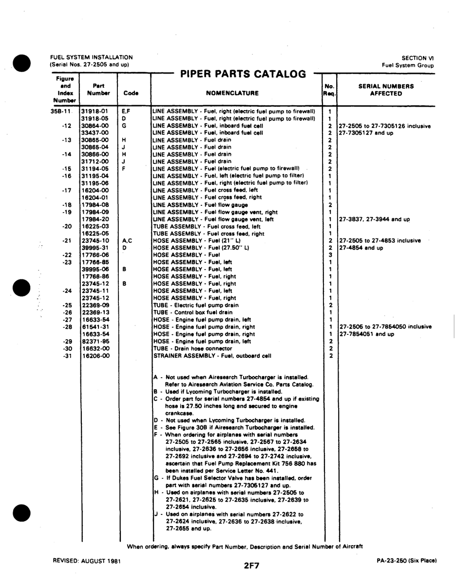 Aviation Part 31194-06 for Johnson Scorpion Too Aircraft