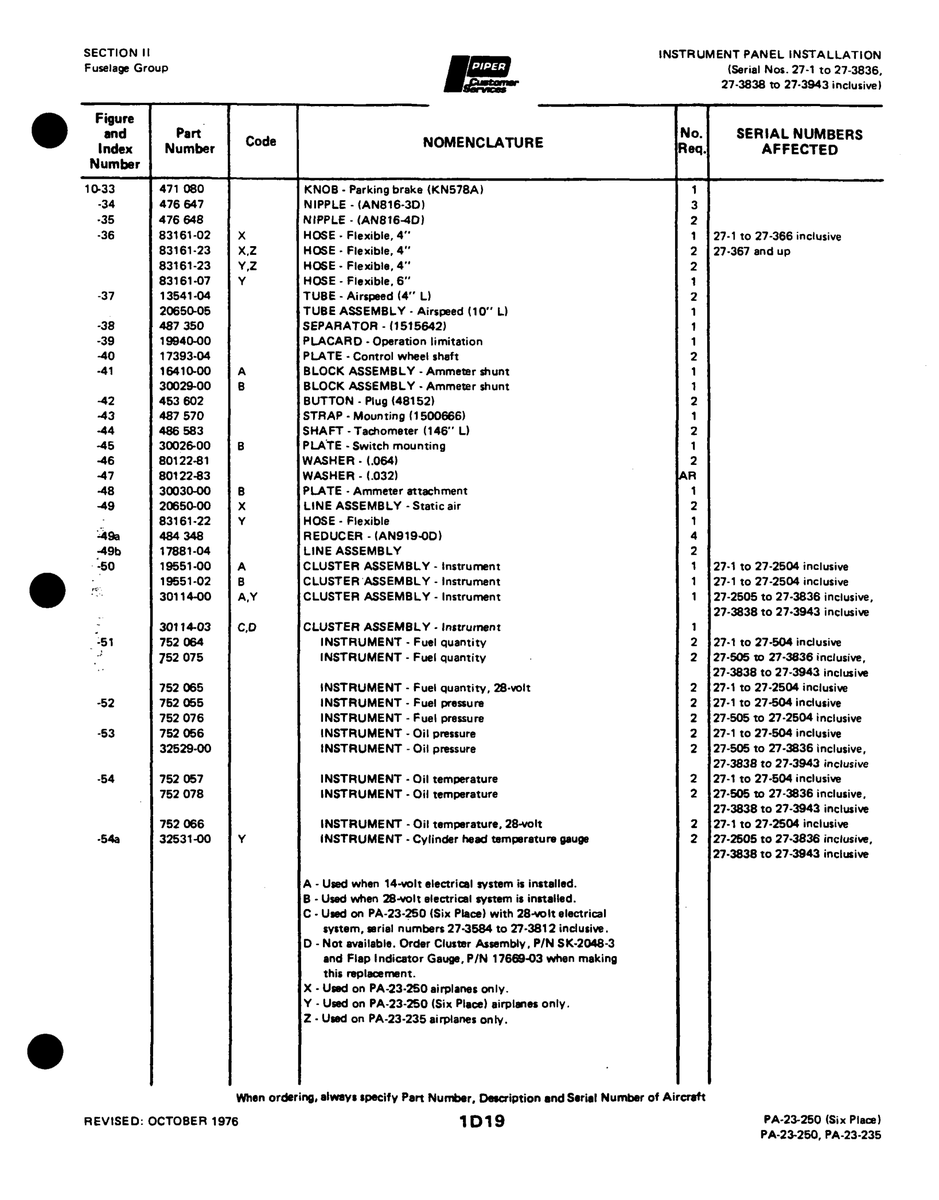 Aviation Part 30026-00 for Johnson Scorpion Too Aircraft