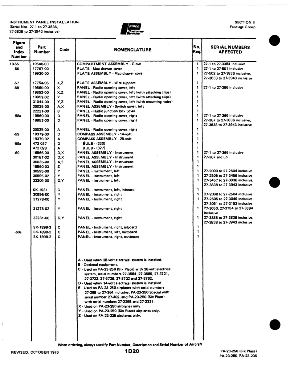 Aviation Part 32231-00 for Johnson Scorpion Too Aircraft