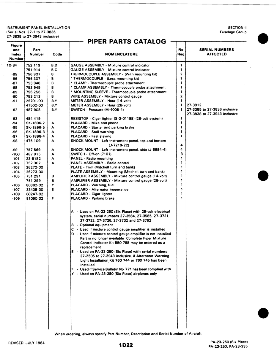 Aviation Part 41502-00 for Johnson Scorpion Too Aircraft