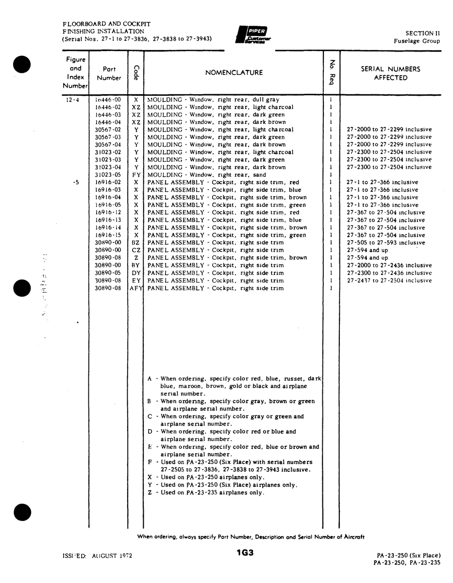 Aviation Part 30567-03 for Johnson Scorpion Too Aircraft