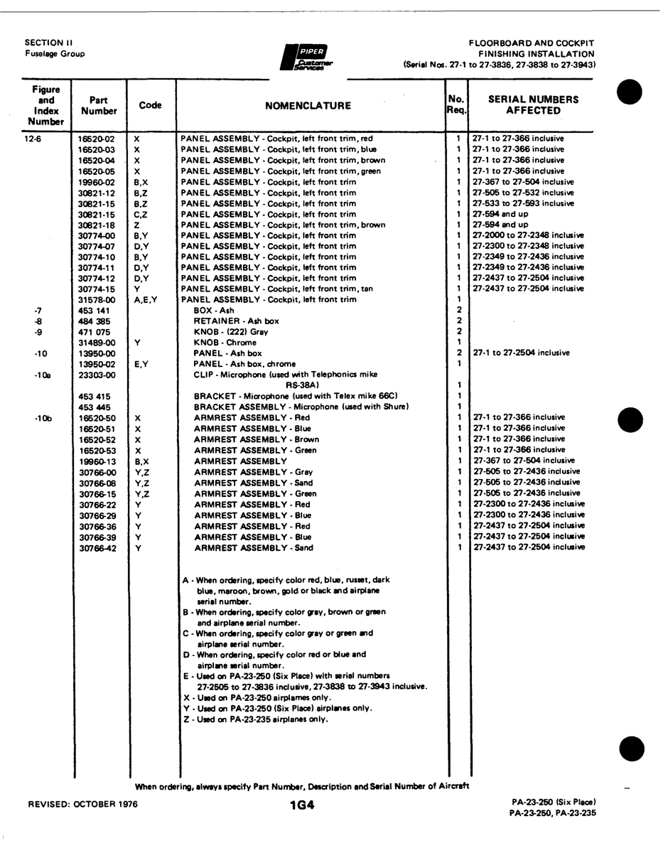 Aviation Part 30774-00 for Johnson Scorpion Too Aircraft