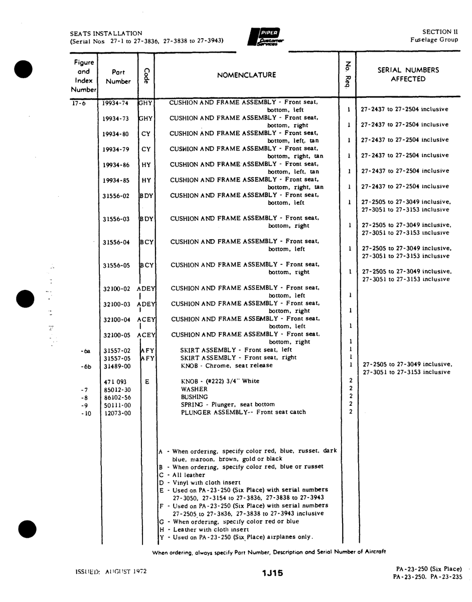 Adey 32100-02 for Johnson Scorpion Too Aircraft