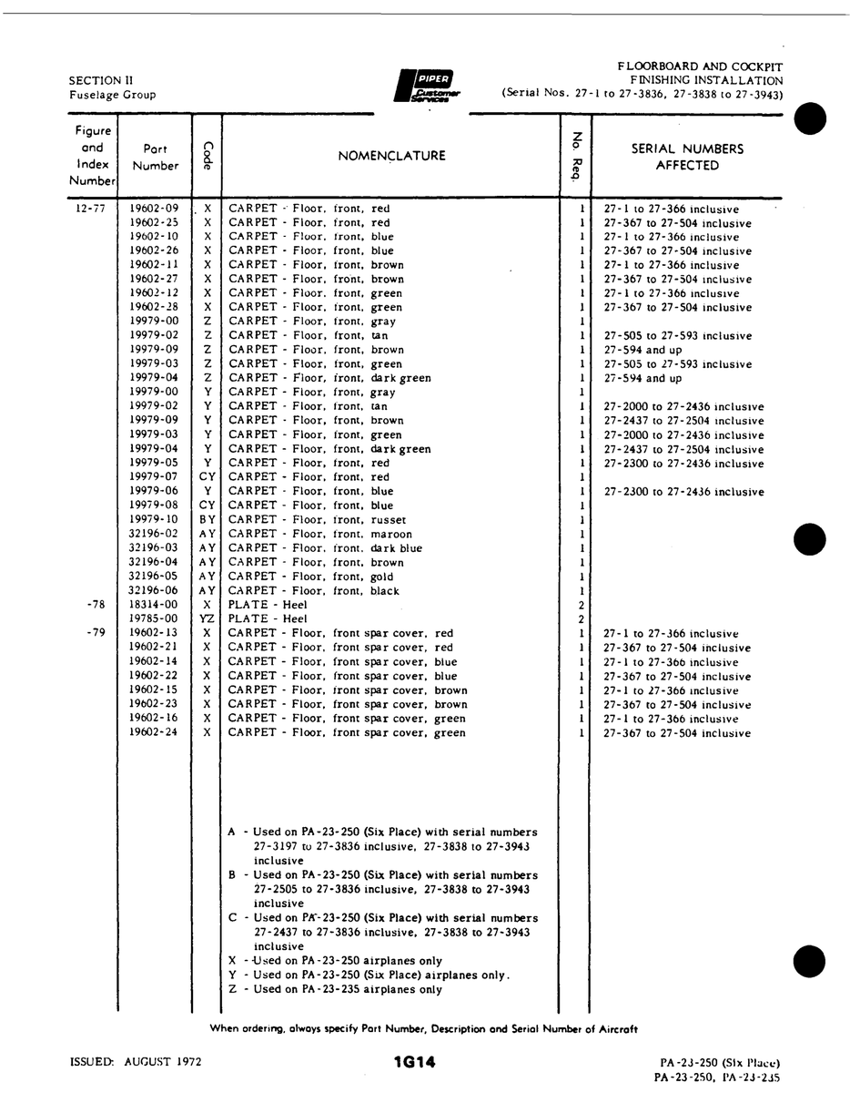 Aviation Part 32196-04 for Johnson Scorpion Too Aircraft
