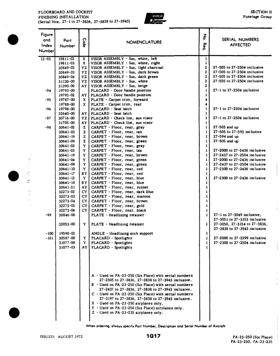 Aviation Part 30641-10 for Johnson Scorpion Too Aircraft