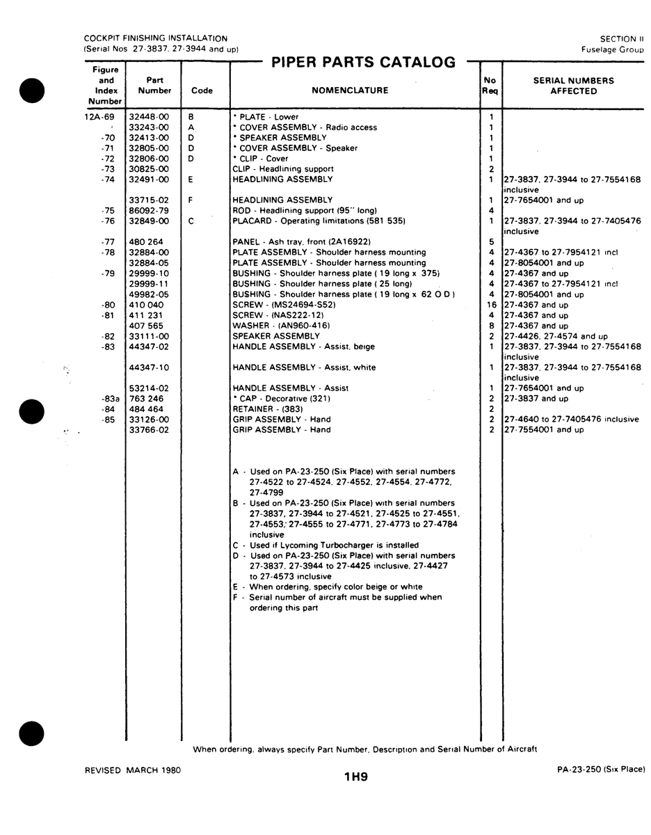 Aviation Part 32849-00 for Johnson Scorpion Too Aircraft