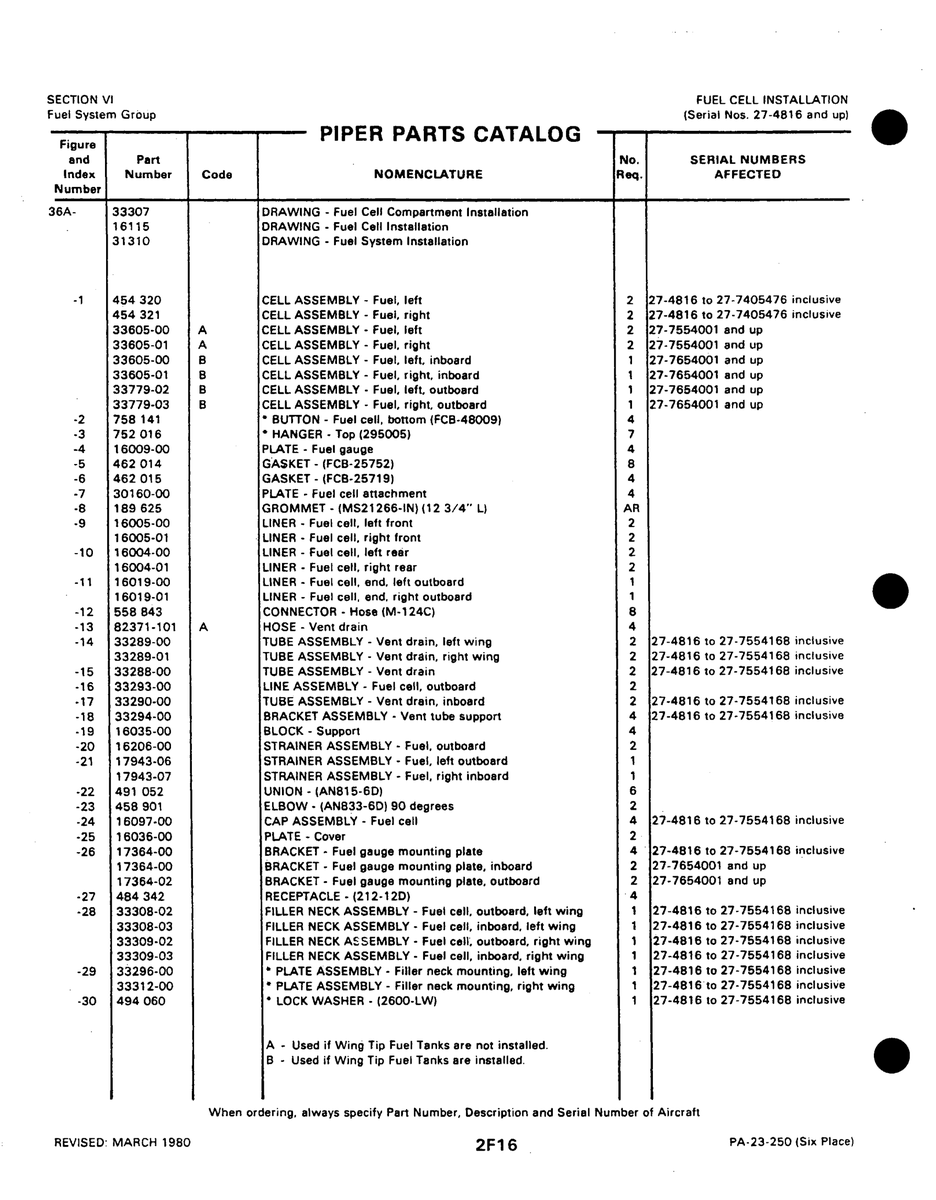 Aviation Part 33289-00 for Johnson Scorpion Too Aircraft