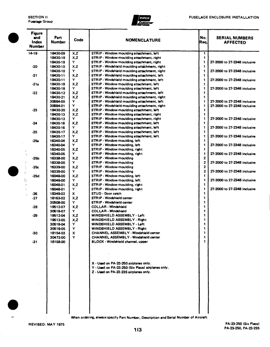 Aviation Part 3050800 for Johnson Scorpion Too Aircraft