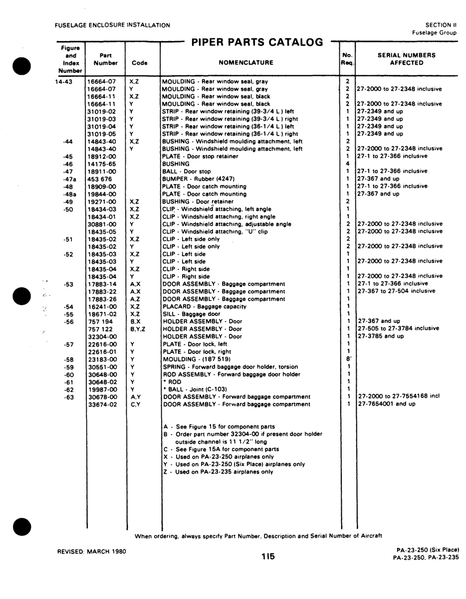 Aviation Part 30551-00 for Johnson Scorpion Too Aircraft