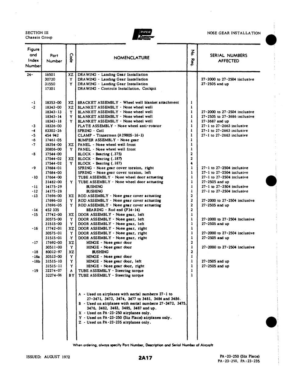 Aviation Part 31482-00 for Johnson Scorpion Too Aircraft