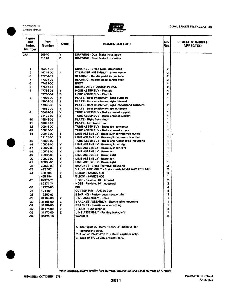 Aviation Part 3091600 for Johnson Scorpion Too Aircraft