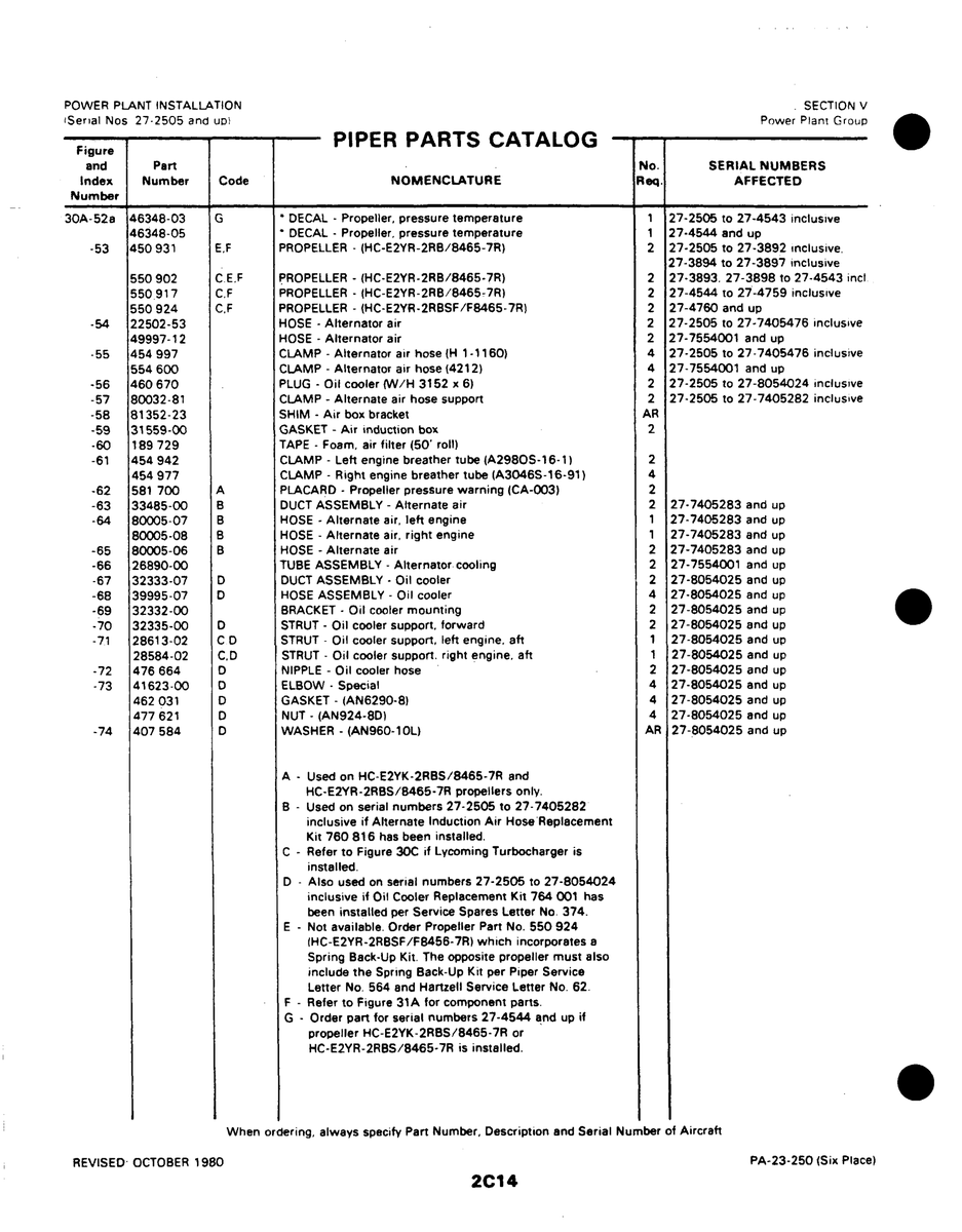 Aviation Part 33485-00 for Johnson Scorpion Too Aircraft