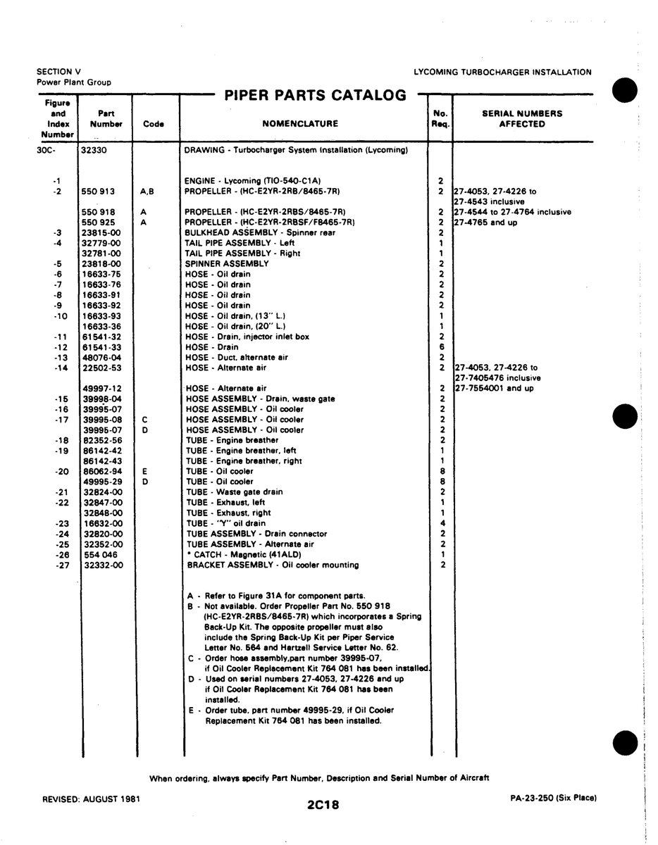Aviation Part 39998-04 for Johnson Scorpion Too Aircraft